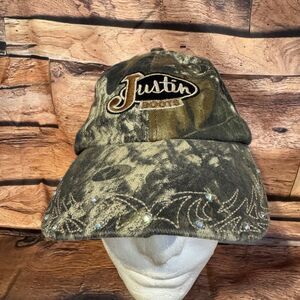 Justin Boots Women's Camouflage Baseball Cap Rhinestone Embellished One Size